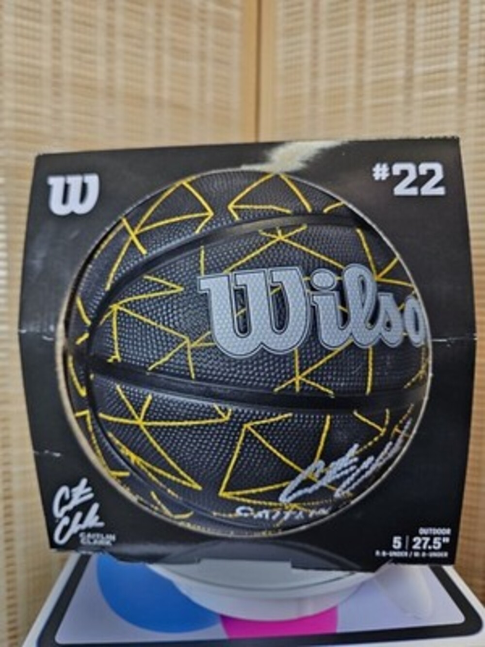 Wilson Caitlin Clark WNBA Repetition Outdoor Basketball Black Yellow Size 5